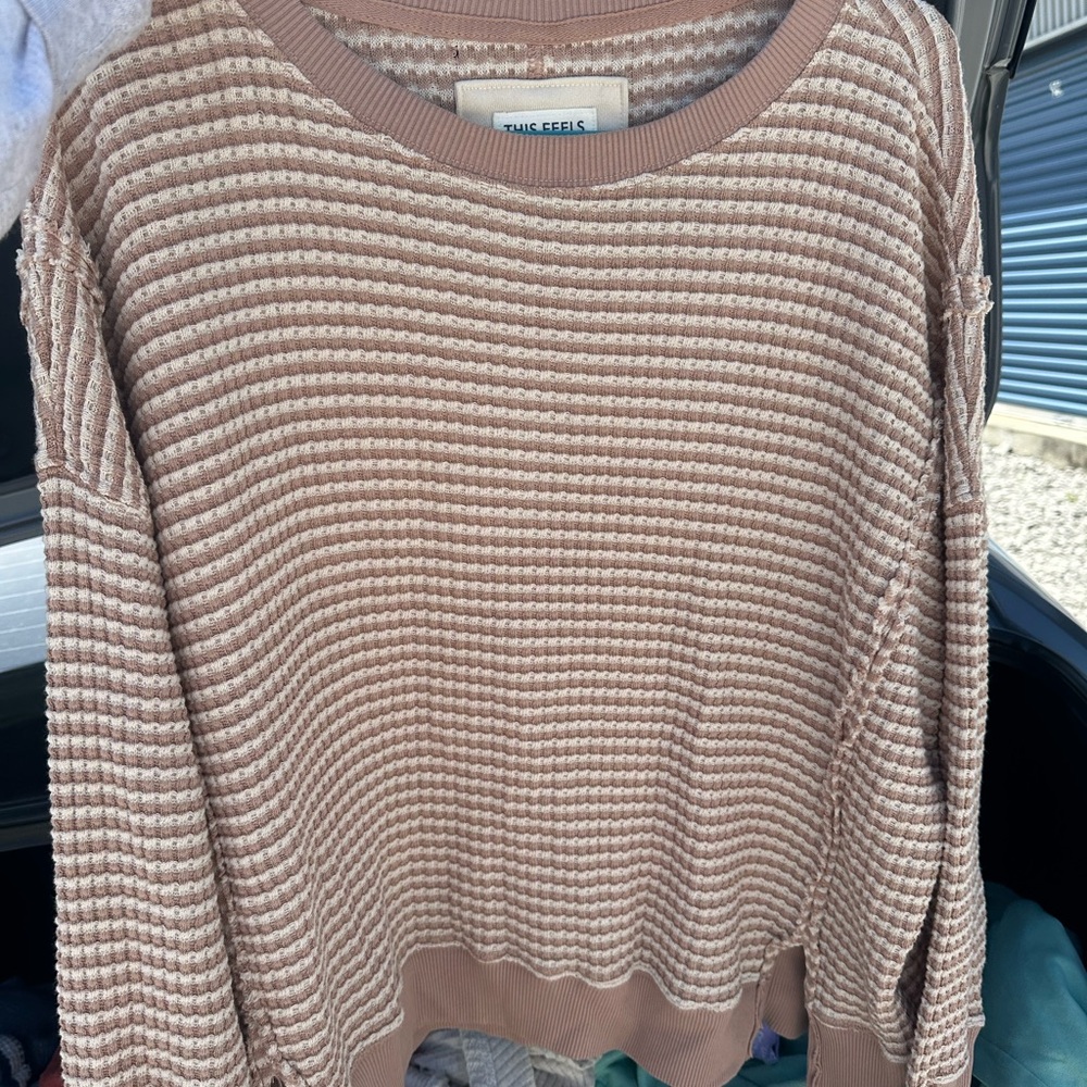 Women's Striped Sweater - Cream